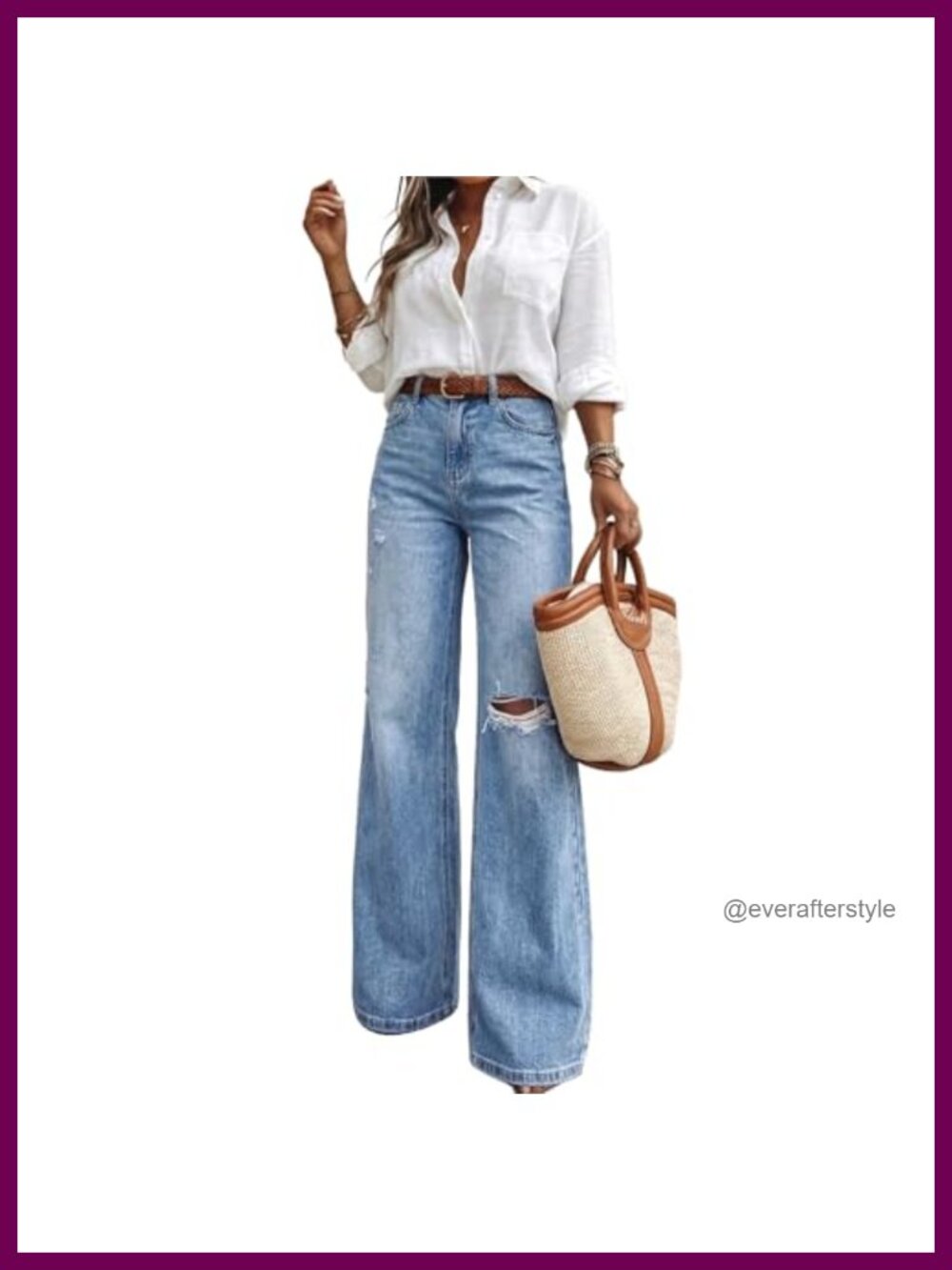 High Waist Ripped Flare Jeans